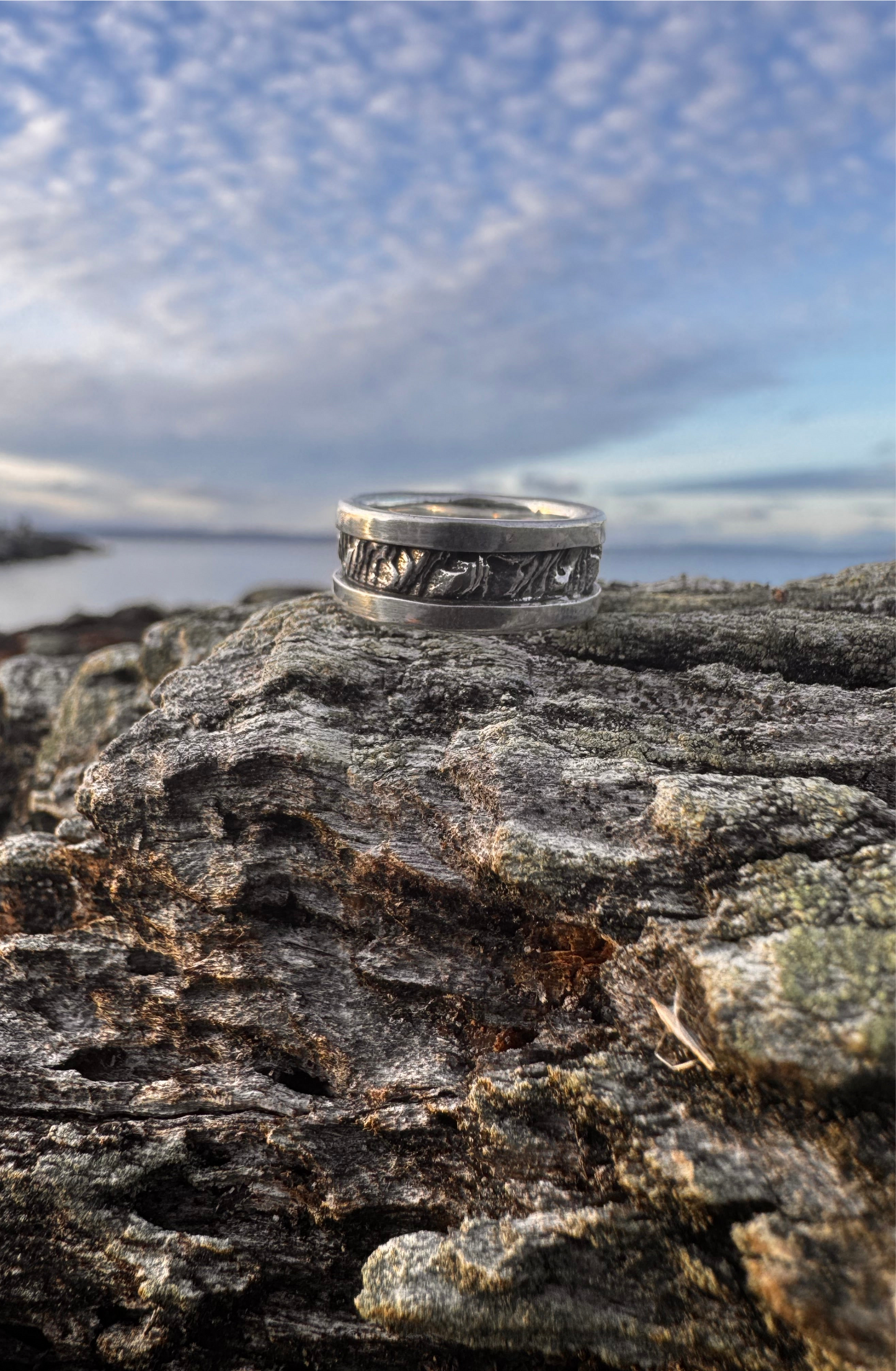 Cuttlefish Bone Texture Ring Size 4.75